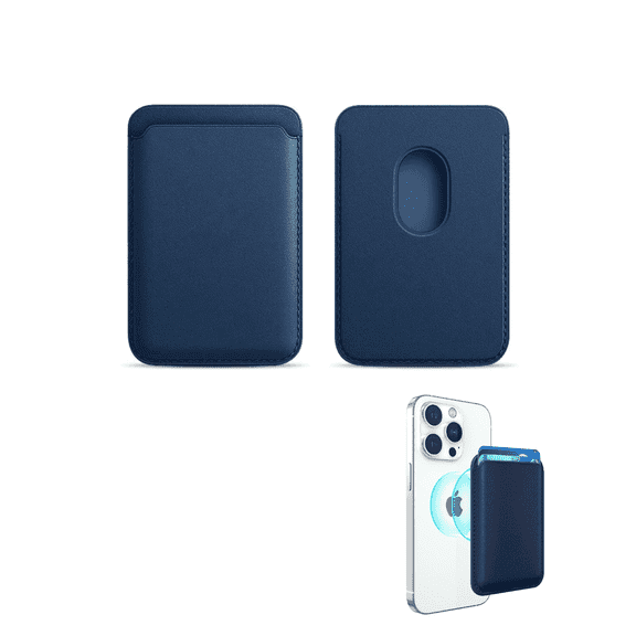 Invisible Ultra-Thin Magnetic Phone Wallet for Apple Magsafe iPhone 14 Pro Max/14 Plus/14 Pro/14, 13 Max/13 Pro/13, 12 Max/12 Pro/12, Cell Phone Case Accessory, Fits 3 Cards (Navy)