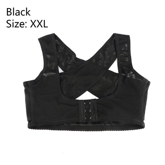 Invisible Vest Chest Black Women Posture Correction Posture Shoulder Corrector Back Support Belt Brace BLACK XXL
