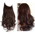 thumbnail image 1 of Aorsher Invisible Wire Hair Extensions Halo Hair Extension 16Inch Long Wavy Synthetic Hairpiece with Transparent Wire for Women Adjustable Size No Clips Reddish Brown, 1 of 8