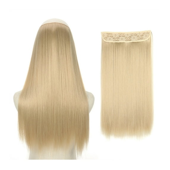 Invisible Wire Hair Extensions Straight Synthetic Clip in Heat Resistant Hairpiece Natural Straight Hair Extensions for Women