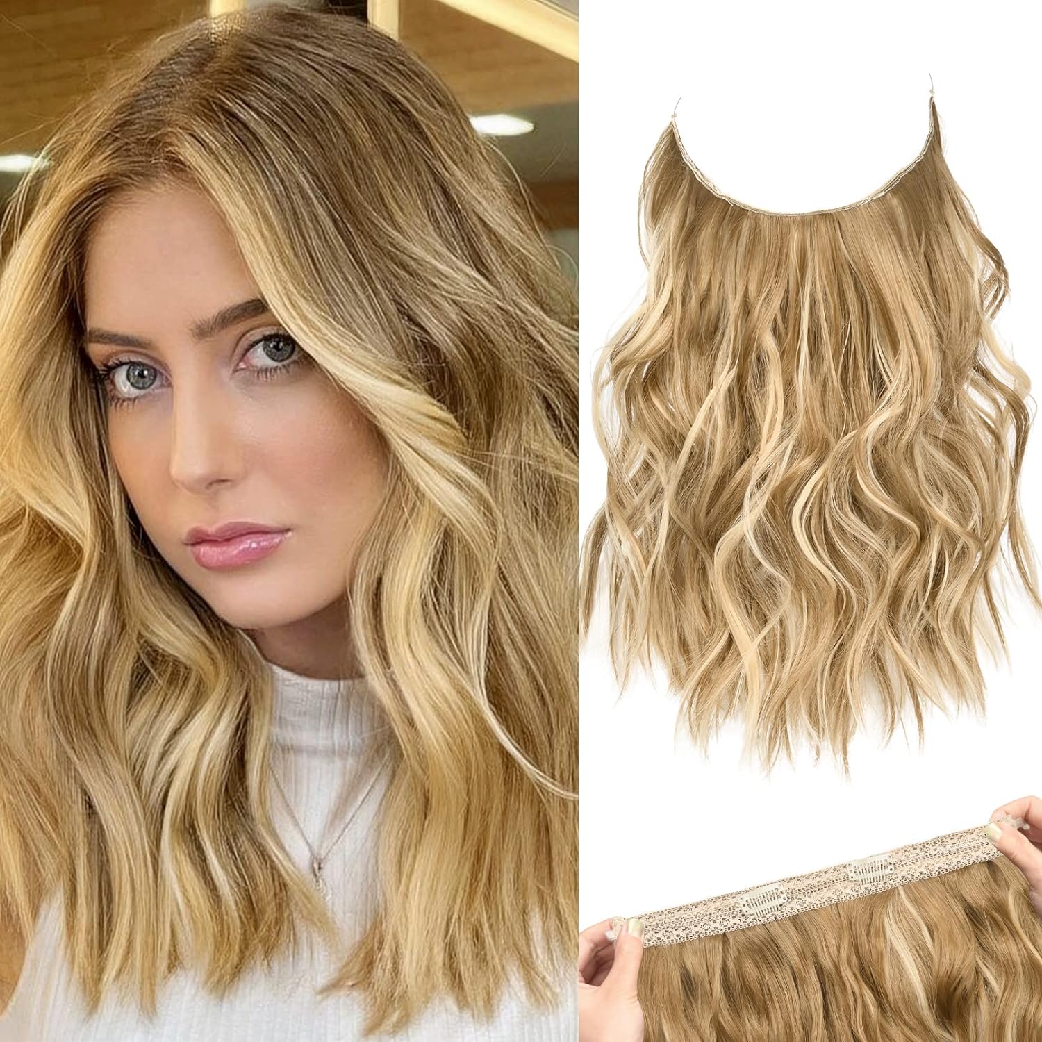 Invisible Wire Hair Extensions with Thinner Softer Lace Weft  display picture 3