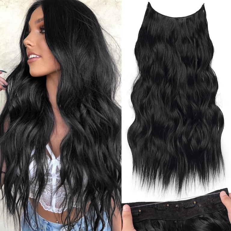 Invisible Wire Hair Extensions with Transparent Headband  display picture 3