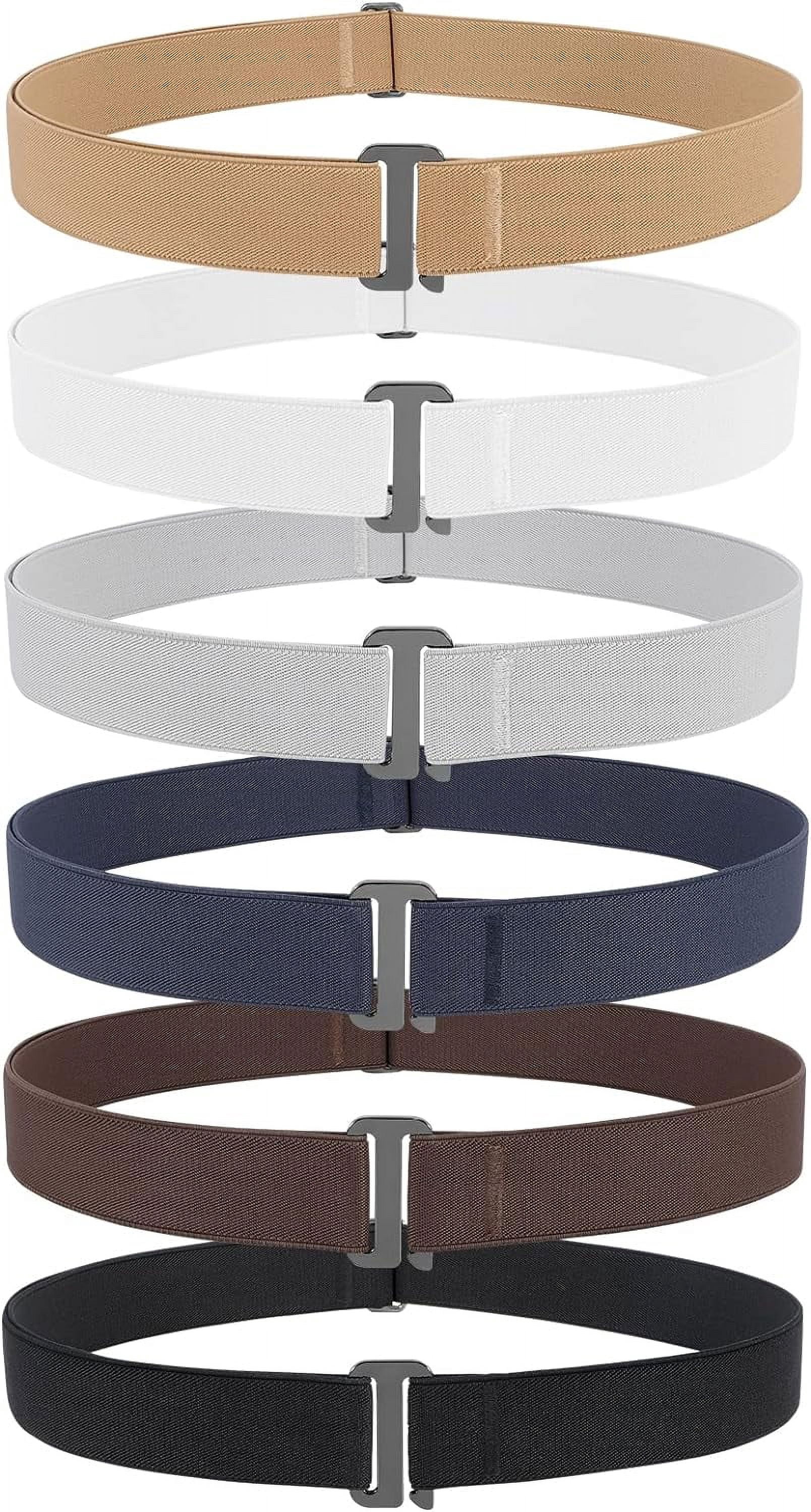 4289 No Show Elastic Belts For Women With Invisible Flat Buckle Stretch Web Invisible Women Stretch Belt No Show Elastic Web Strap Belt  main image 4