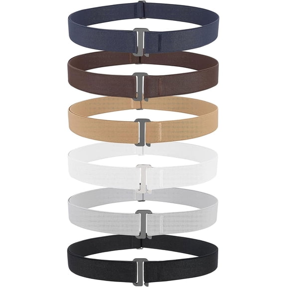 Invisible Women Stretch Belt No Show Elastic Web Strap Belt with Flat Buckle for Jeans Pants Dresses
