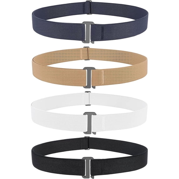 Invisible Women Stretch Belt No Show Elastic Web Strap Belt with Flat Buckle for Jeans Pants Dresses