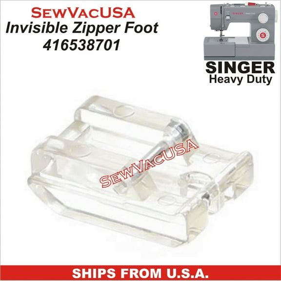Invisible Zipper Foot Singer Part Number 416538701 Fits Singer Sewing Machine Models & More See Description