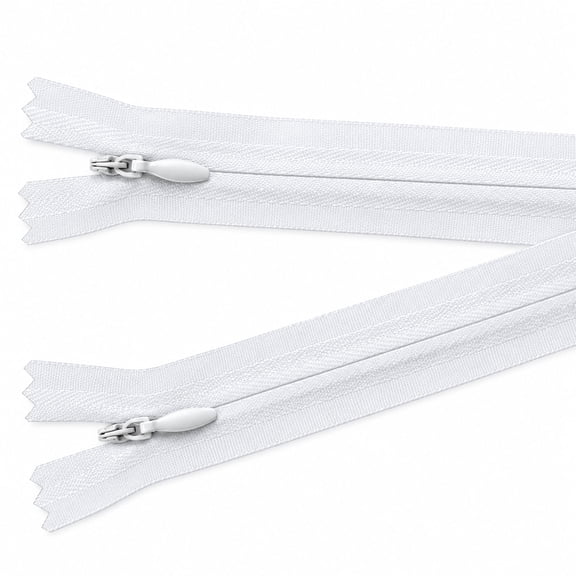 Invisible Zippers 5PCS #3 17 Inch White Nylon Concealed Zippers for Sewing, Dresses, Skirts, Clothing, Bags, Pillows, DIY Crafts, Tailoring, Costumes, Garment Repair