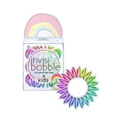 Magic Rainbow , Invisibobble "Kids" Hair Ring , Hair Beauty Product - Pack of 3 w/ Sleek Pin Comb
