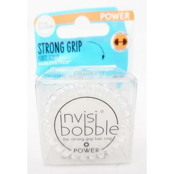 Invisibobble The Strong Grip Hair Ring - Power - Crystal Clear - 3pk