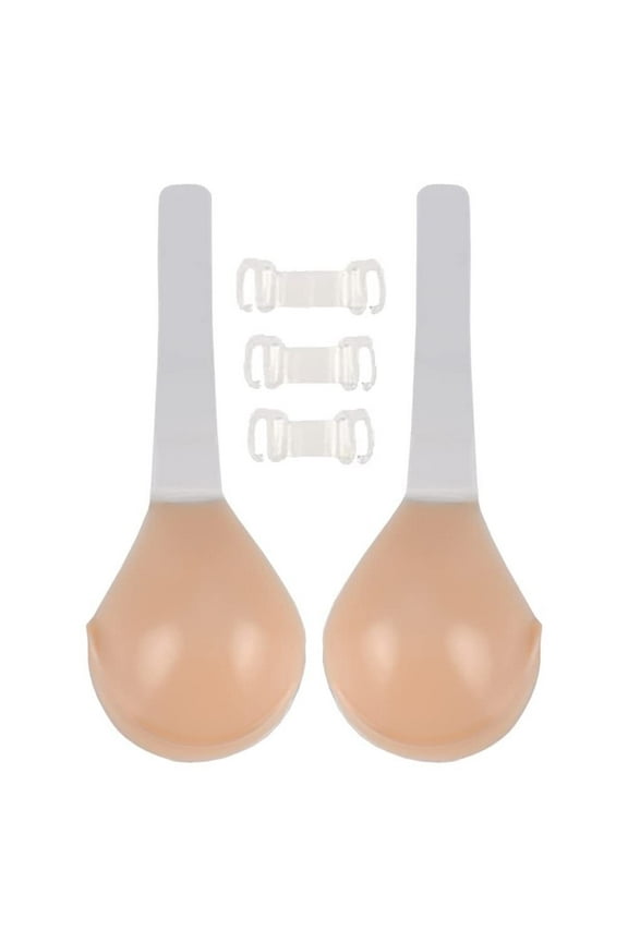 Invisilift Bra, Silicone Adhesive Lift Bra, Adhesive Conceal Silicone Tape with Strap (Skin, H)