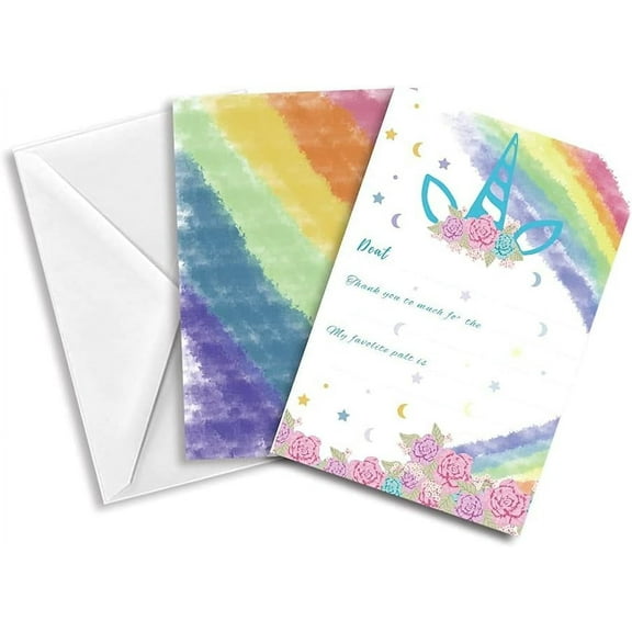 Invitation Cards for Birthday Wedding Party with Paper Envelopes Rectangle with Mixed Pattern Colorful 15.2x10.1cm 30sheets/set