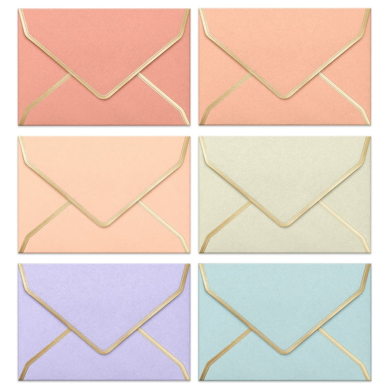 Invitation Envelopes, 60-Pack 4x6 Envelopes for Invitations, Gold Foil  Bordered Colored Envelopes, A4, 4 1/4 x 6 1/4 Inches, 6 Pastel Colors -  Walmart.com