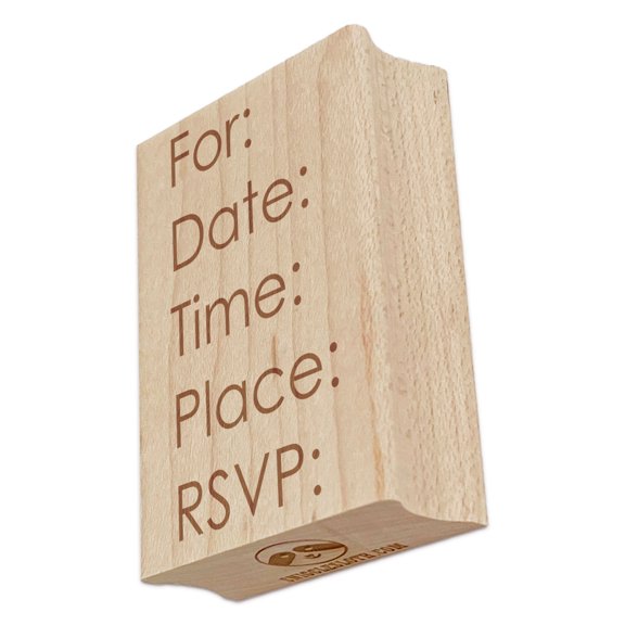 Invitation Party RSVP Rectangle Rubber Stamp Stamping Scrapbooking Crafting - Large 2.5in