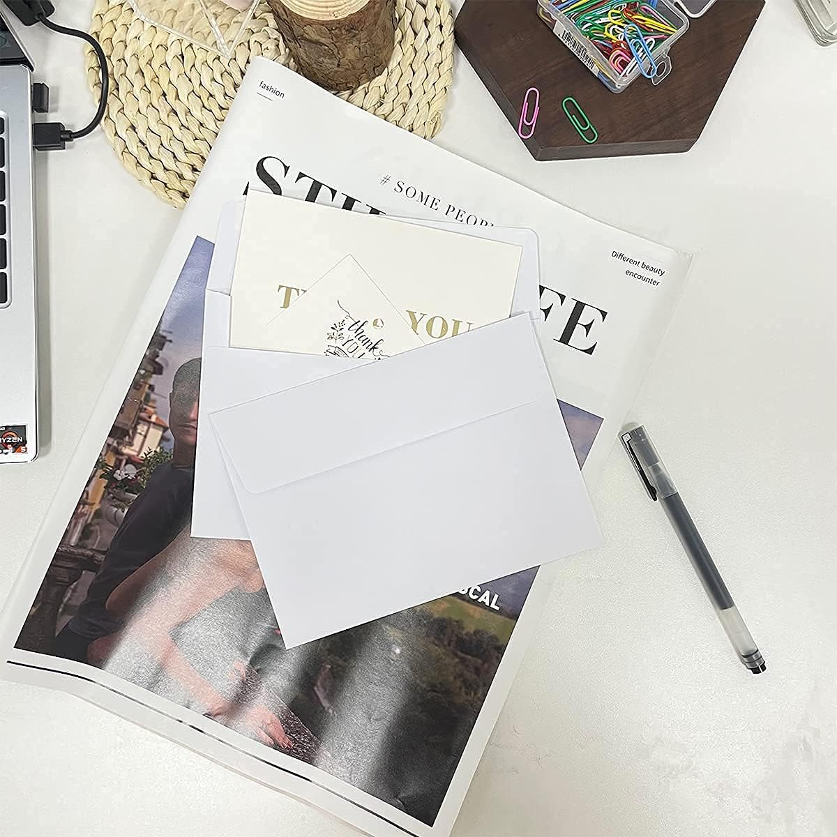 Invitation envelopes - windowless design white paper with printable ...