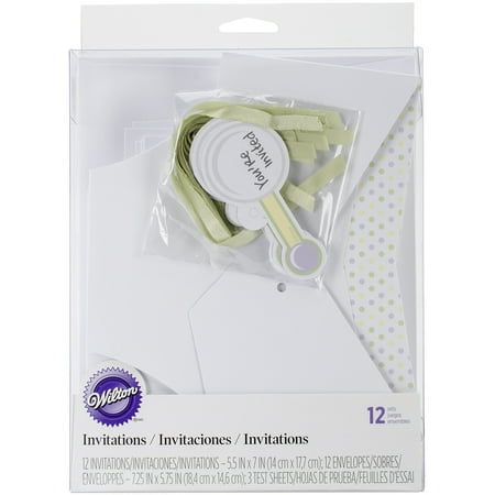 Wilton Diaper Shape Invites, 12-Pack