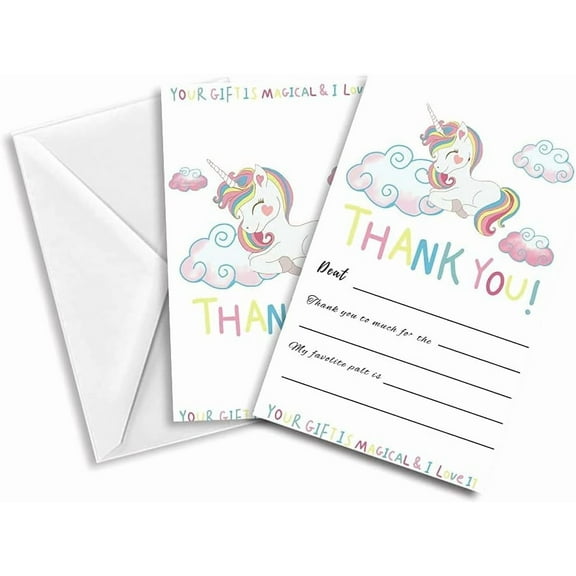 Invitations with Envelopes 30 Sheet Fill-in Cloud Unicorn Theme Invites Wedding Invitation Kit for Wedding Bridal Shower Baby Shower Birthday Invitations 15x10 cm colorful DIY