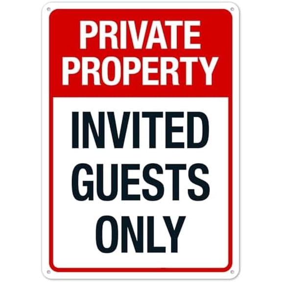 Invited Guests Only Sign Property Safety Signs Metal Tin Sign 8x12 Inch Clear Warning for Home & Busines