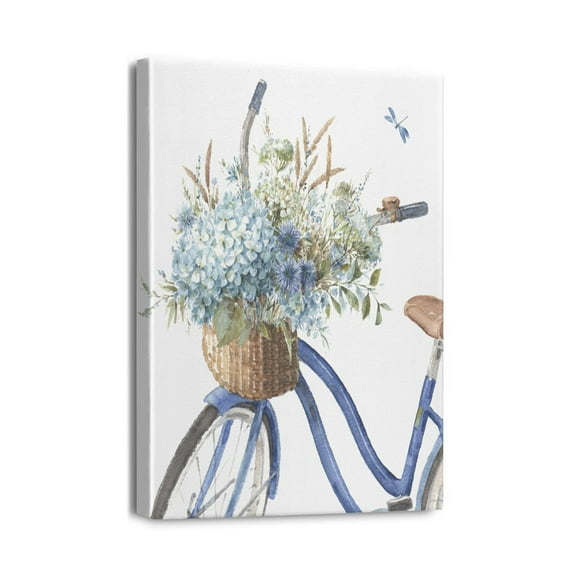 Inviting 12x16 inch Wall Art Coastal Beach Bicycle Decor, Rustic Bike & Flower Pictures, Ideal for Bathroom, Bedroom, Living Room