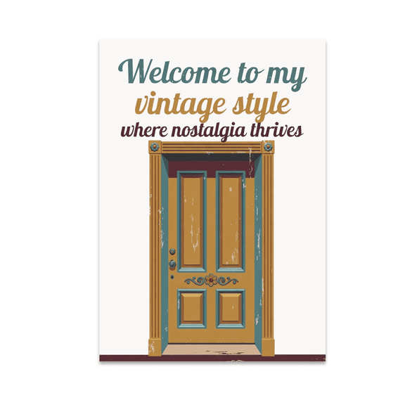 Inviting Retro Art Doorway Poster - Vintage Decor Enthusiast - 13x19 Poster Print