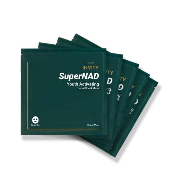 Invity SuperNAD Youth Activating Facial Sheet Mask-5 Single Use Masks