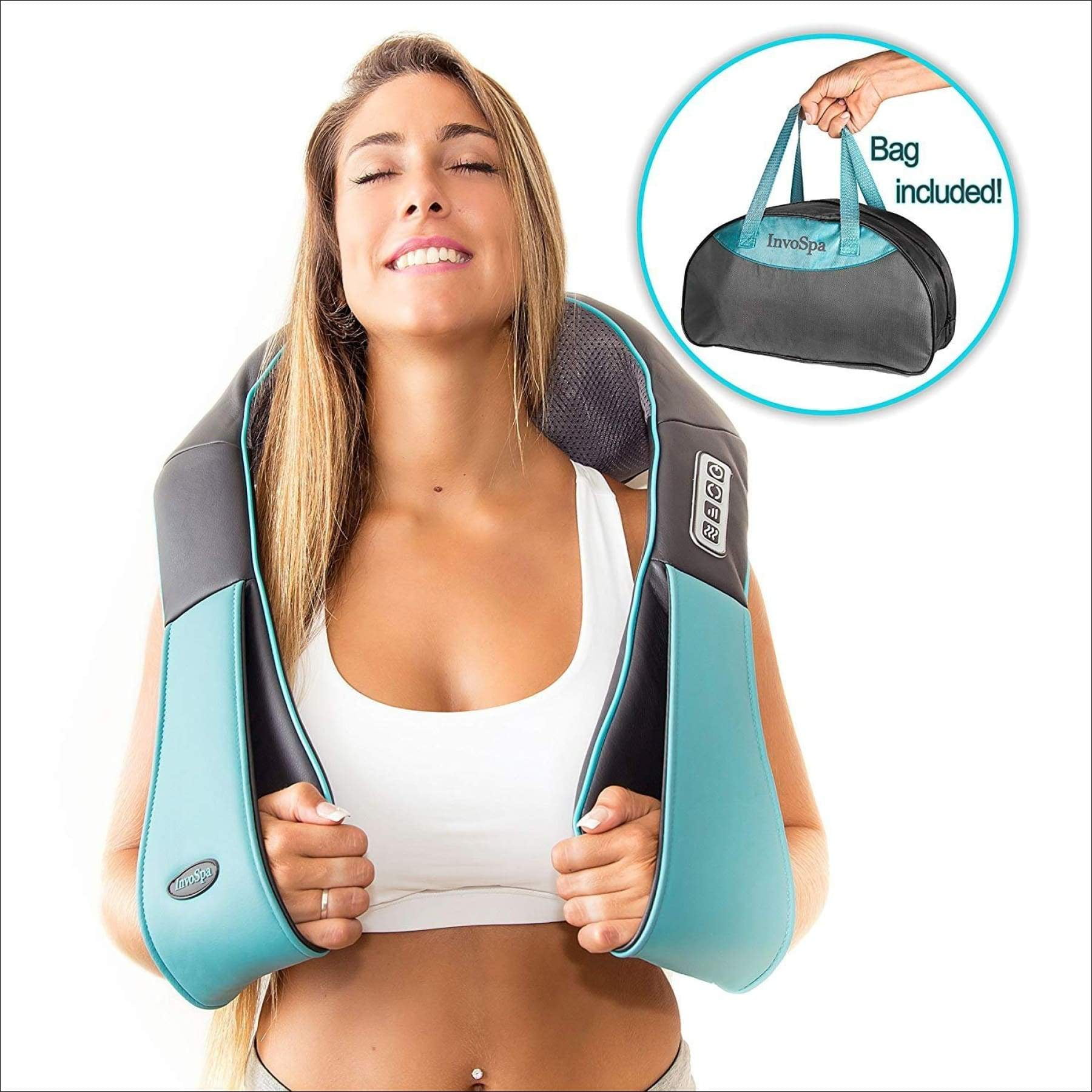 Shiatsu Back Neck Shoulder Massager Heat Invospa  Massage Pillows Neck  Back - Massage Pillow - Aliexpress