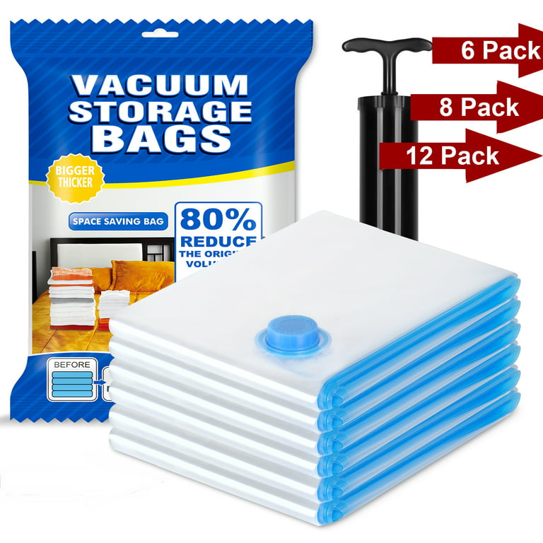 6pcs Vacuum Storage Bags Travel Compressed Air Bag Compression