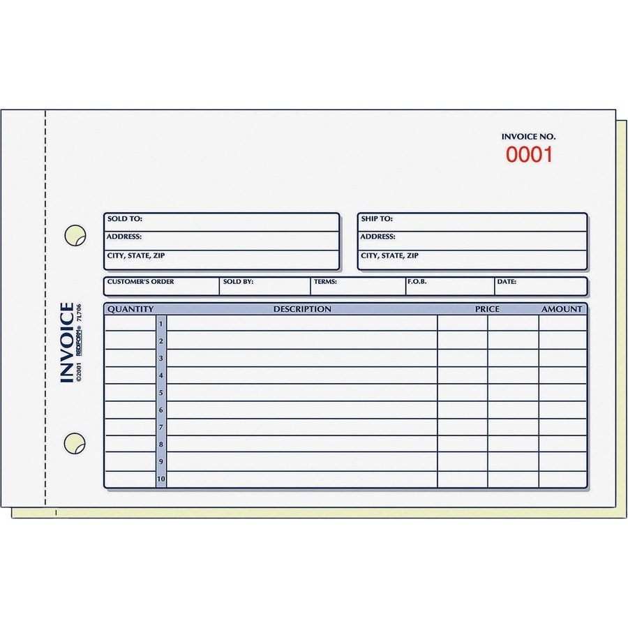 Adams NC2817 Carbonless Job Invoice, 2 Part, 8-1/2 X 11-7/16", Pack Of 100 Sets - View #12