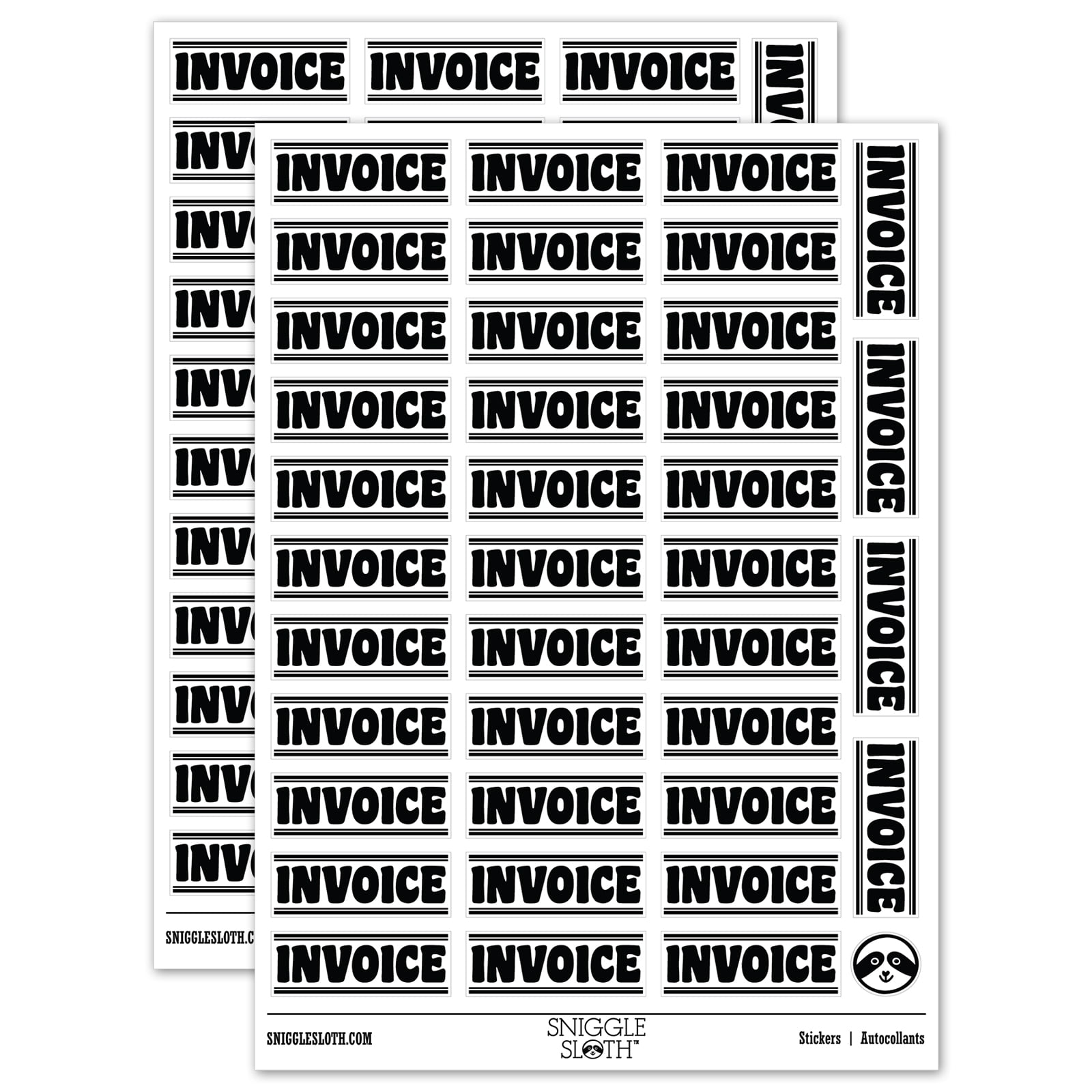 Invoice Border Top Bottom Sticker Set - White - Gloss Finish - 1.5 ...