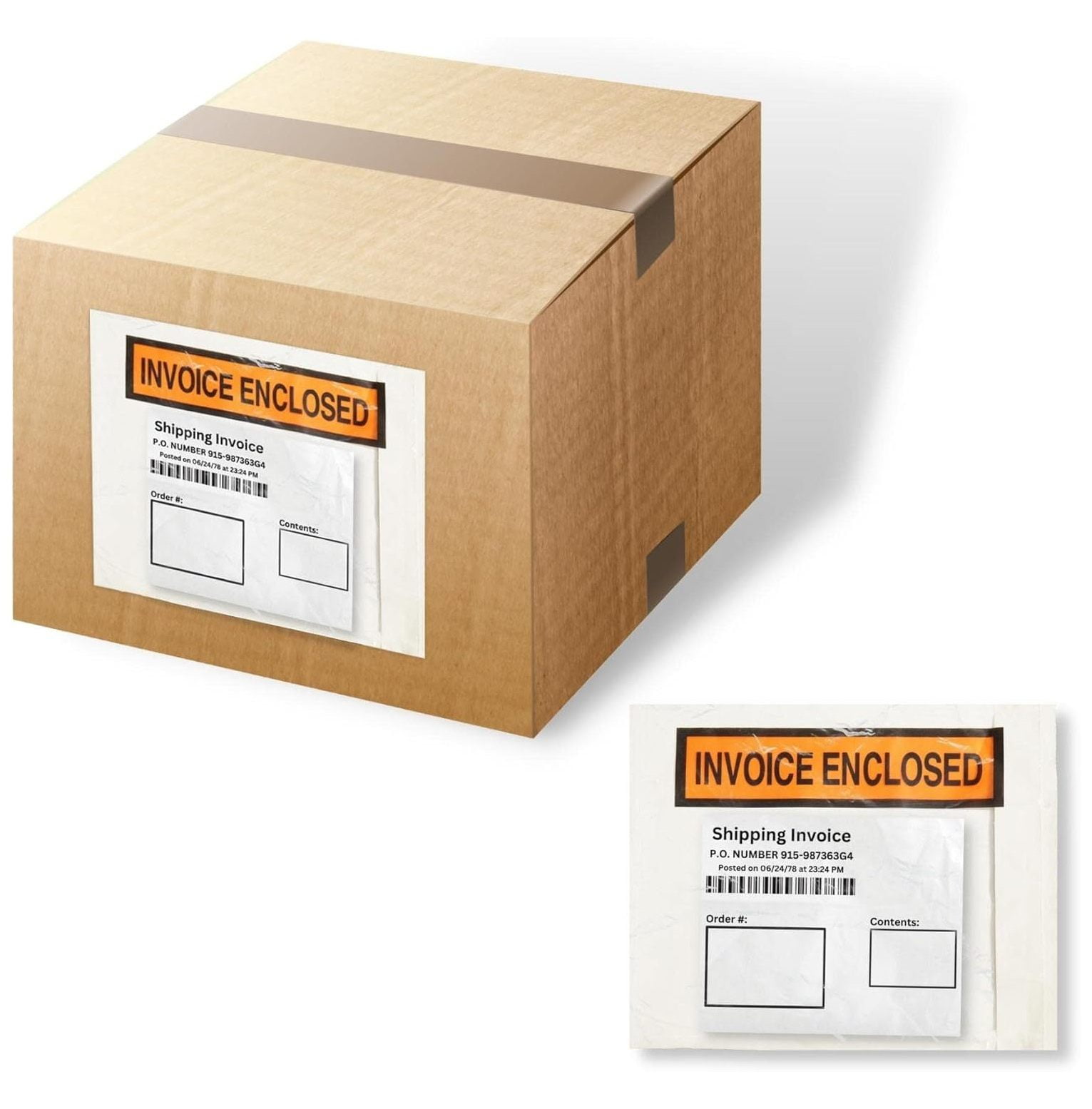 Invoice Enclosed Packing List Envelopes Panel Face Back Load 4.5" x 5.5