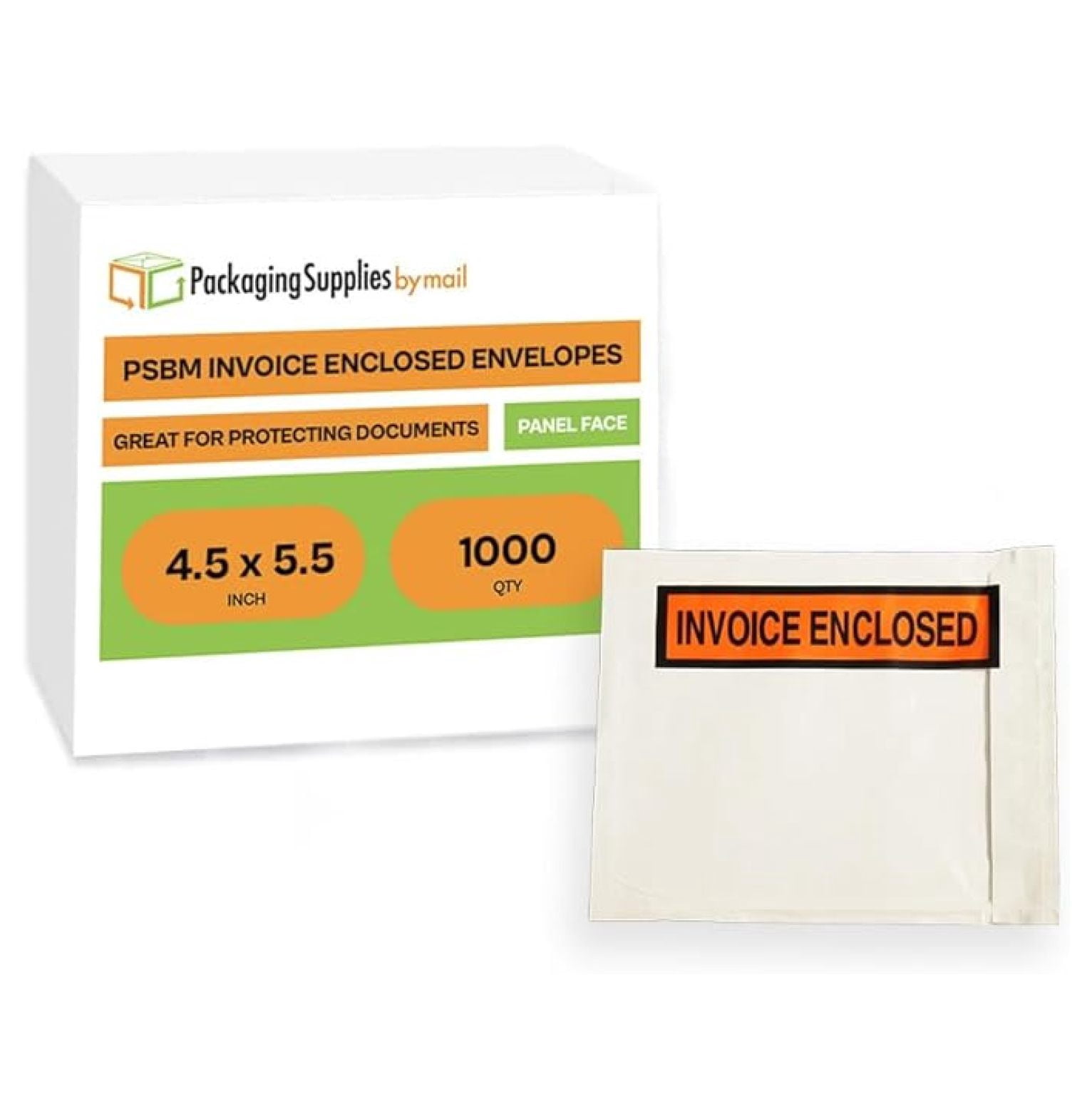 Invoice Enclosed Packing List Envelopes Panel Face Back Load 4.5" x 5.5 ...