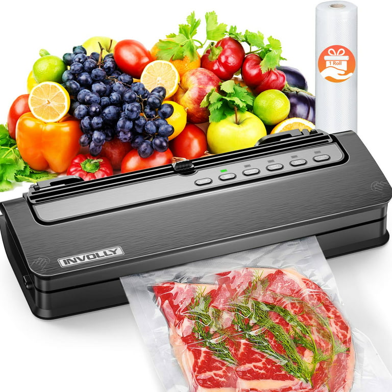 analogie Slovenië crisis Involly 6-in-1 Vacuum Sealer Machine for Food Saver, Automatic Food Sealer  with Built-in Cutter & Vacuum Sealer Bags, Air Sealing Dry/Wet /External  Vacuum System Modes for All Saving Needs Starter Kit -
