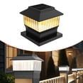 thumbnail image 1 of Involux LED Solar Powered Post Light Outdoor, Single Modern Deck Fence Cap Light for 4x4 6x6 Posts Waterproof 50 Lumen 3 Modes 1 Pack Black Mailbox Address Sign Post Light IL0111-08, 1 of 9