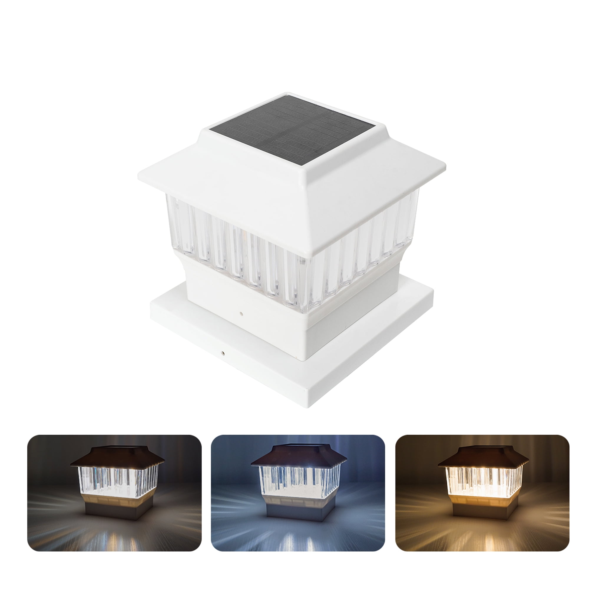 Involux LED Solar Powered Post Light Outdoor, Single Modern Deck Fence ...