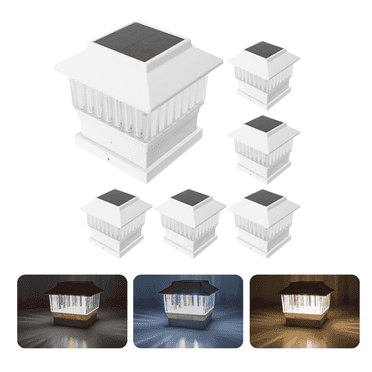 Involux Modern Solar Deck Fence Post Cap Lights Outdoor, Fit 4x4 5x5 Posts 50 Lumen 3 Modes Waterproof White LED Yard Balcony Walkway Decor Light 6 Pack IL0126-06