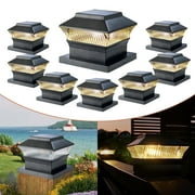 Involux Solar Powered Fence Post Light, Outdoor LED Deck Post Cap Lights Fit 4x4 6x6 Posts 25 Lumen 3000K Warm White Garden Mailbox Post Solar Light Waterproof, Black 8 Pack IL0158-08