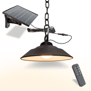 Involux Solar Shed Lights Outdoor Indoor, 300 Lumen LED Solar Hanging Pendant Light with Remote and Timer Dimmable Waterproof Solar Powered Chandelier Daytime Light for Barn Gazebo Garage SL0321-8