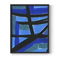 Involved Blues I Framed Print in Black Solid Wood Framed Print No Nail Hanging