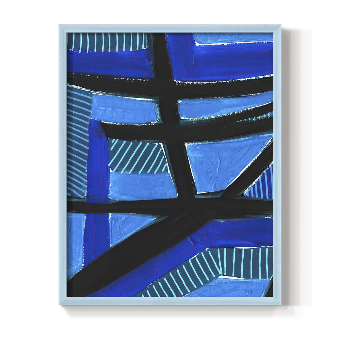 Involved Blues I Framed Print in Blue Solid Wood Framed Print No Nail Hanging