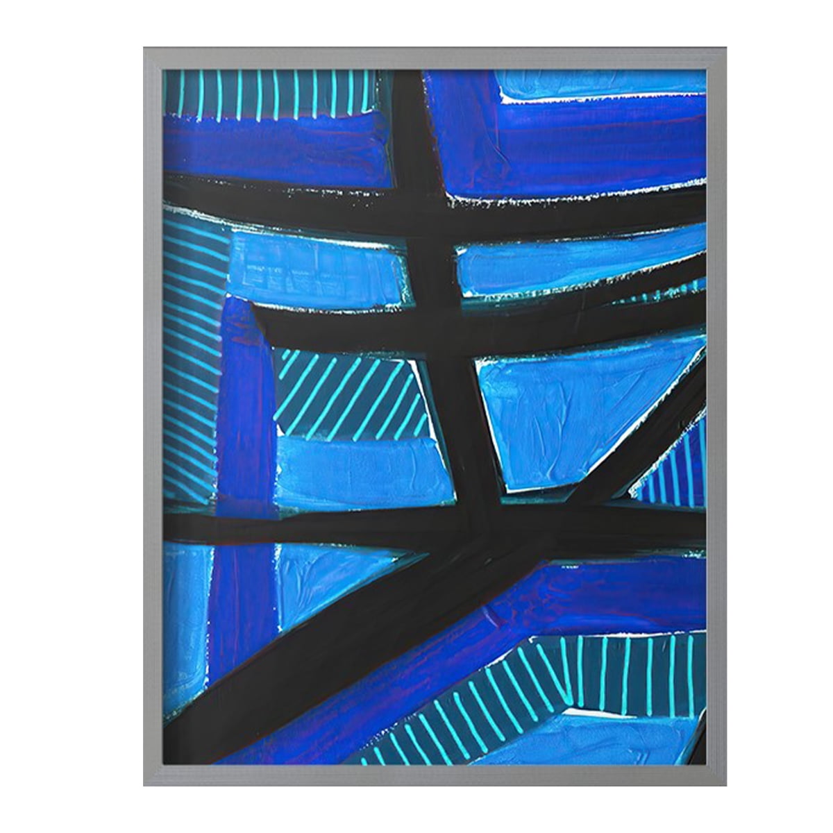 Involved Blues I Framed Print in Gray Solid Wood Framed Print No Nail Hanging