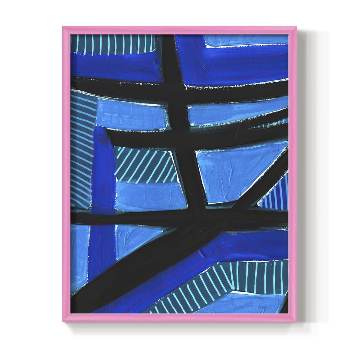 Involved Blues I Framed Print in Pink Solid Wood Framed Print No Nail Hanging