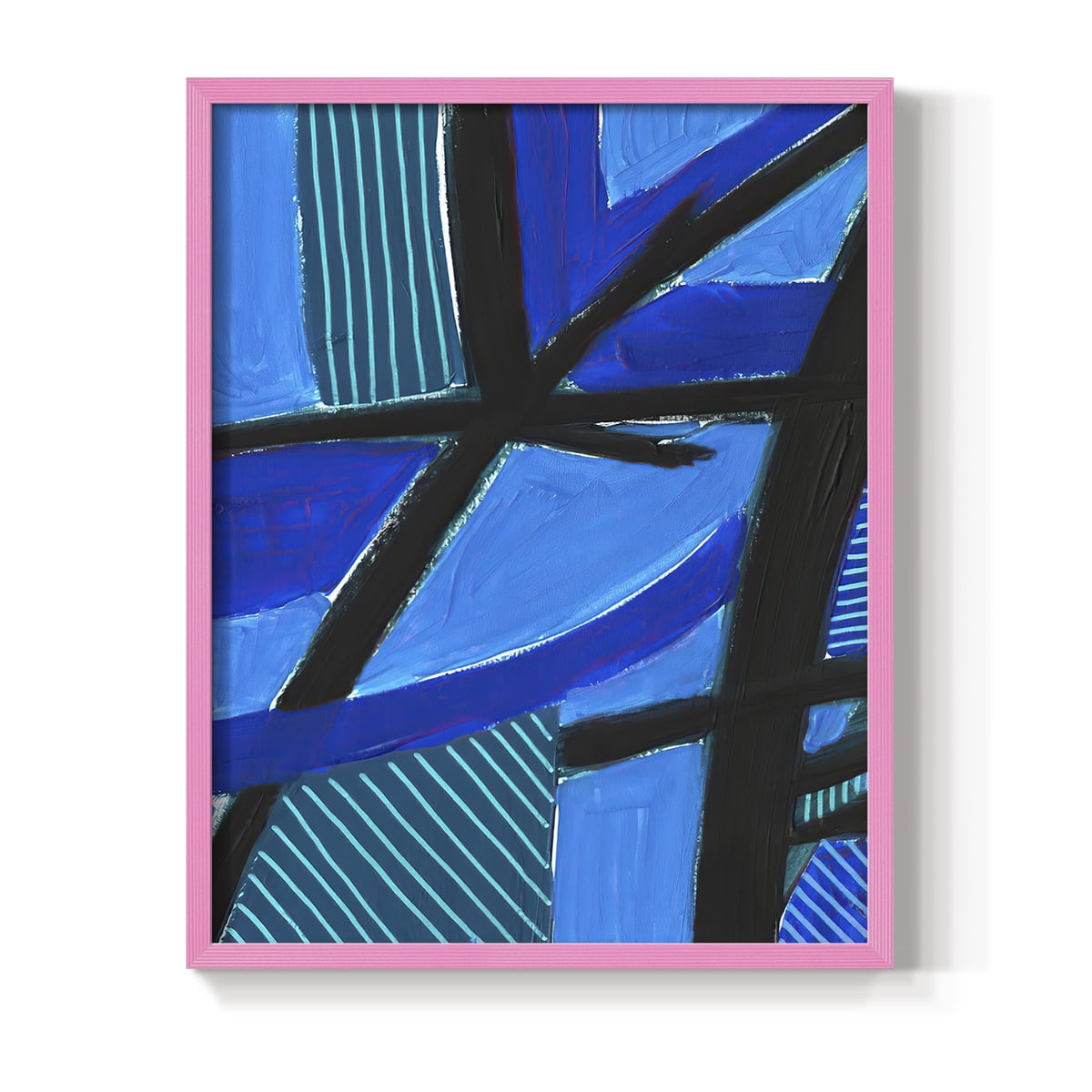 Involved Blues II Framed Print in Pink Solid Wood Framed Print No Nail Hanging