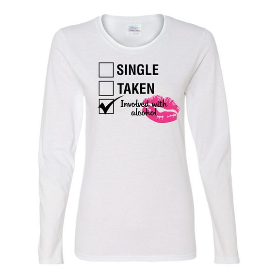 Involved with Alcohol Valentine's Day Women's Long Sleeve Shirt-White-3xl