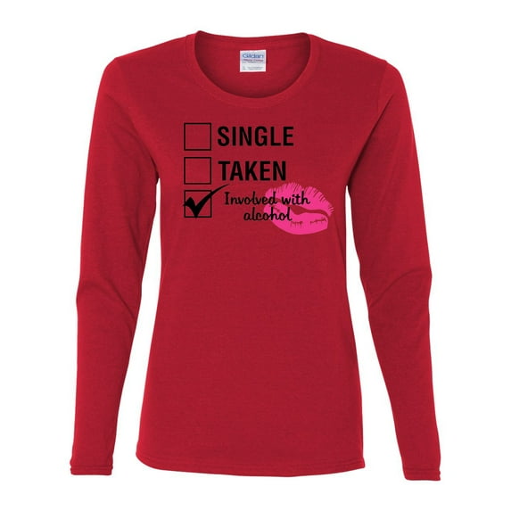 Involved with Beer Valentine's Day Women's Long Sleeve Shirt-Red-XL