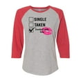 thumbnail image 1 of Involved with Beer Valentine's Day Women's Raglan Shirt-Vintage Heather/Vintage Red-Small, 1 of 4