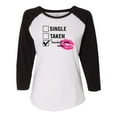 thumbnail image 1 of Involved with Cake Valentine's Day Women's Raglan Shirt-White/Solid Black-XXL, 1 of 4