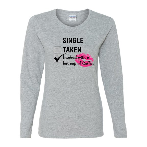 Involved with Coffee Valentine's Day Women's Long Sleeve Shirt-Sports Grey-Small