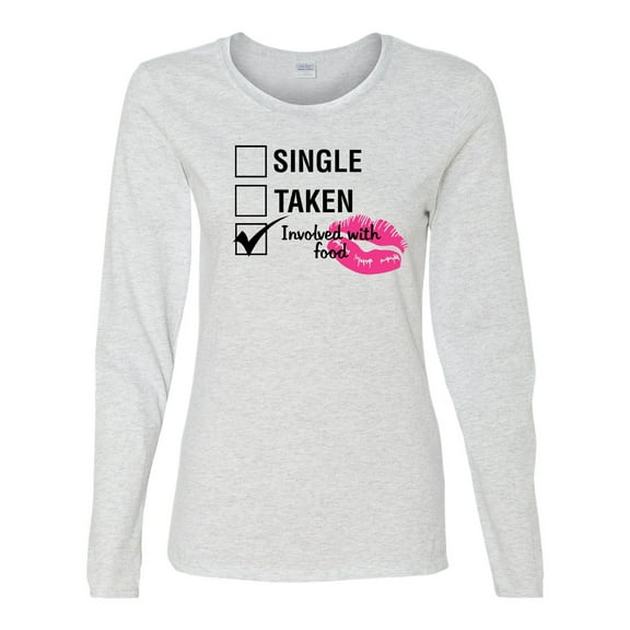 Involved with Food Valentine's Day Women's Long Sleeve Shirt-Ash-Large