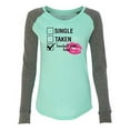 thumbnail image 1 of Involved with Food Valentine's Day Women's Raglan Long Sleeve Shirt-Mint/Granite-Small, 1 of 4