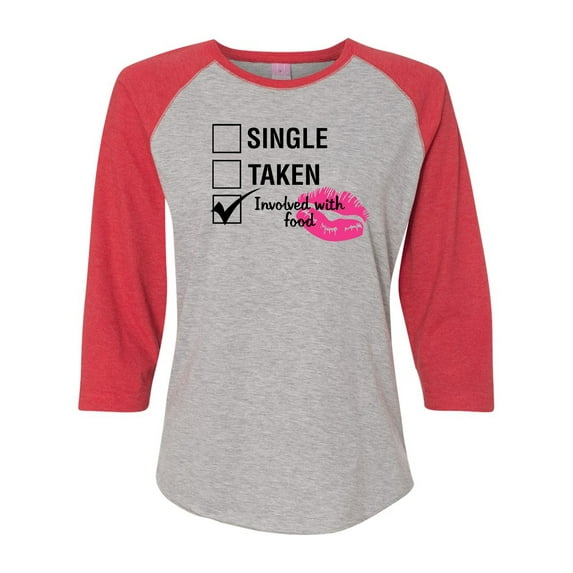 Involved with Food Valentine's Day Women's Raglan Shirt-Vintage Heather/Vintage Red-XXL