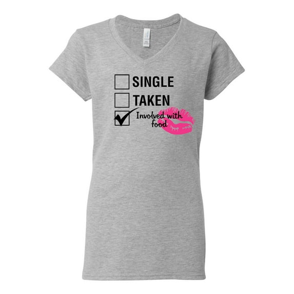 Involved with Food Valentine's Day Women's V-Neck Shirt-Sports Grey-XL